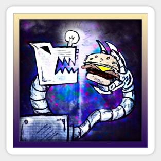 Cat-bot Needs Cheeseburger Sticker